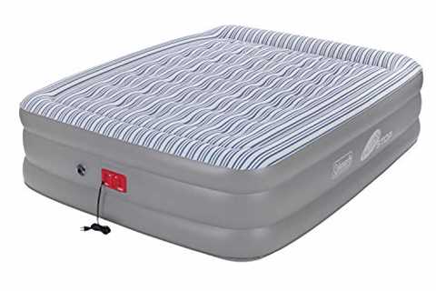 Coleman SupportRest Elite PillowStop Double-High Airbed , Grey/Stripe, Queen - The Camping Companion