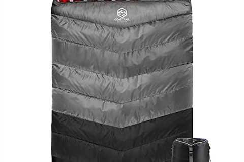 Coastrail Outdoor Double Sleeping Bag Queen-Sized for Adults Couples, XL THREE-ZONE Thickened..