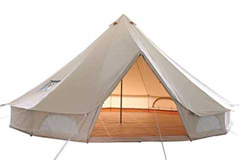 glamcamp Breathable 100% Cotton Canvas Bell Tent, Waterproof Large Tents with Sturdy Center &..