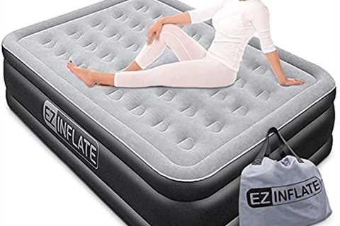 EZ INFLATE Double High Luxury Air Mattress with Built in Pump, Inflatable Mattress - The Camping..