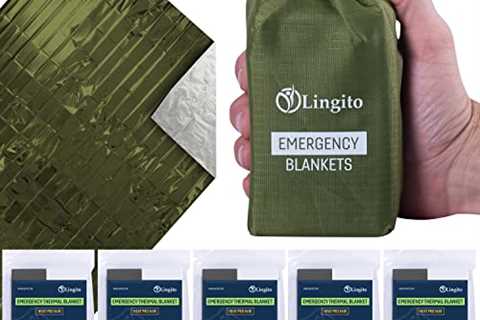 Lingito Survival Blanket, Emergency Blankets Camping, Hiking, Traveling, Heavy Duty Thermal Blanket,..