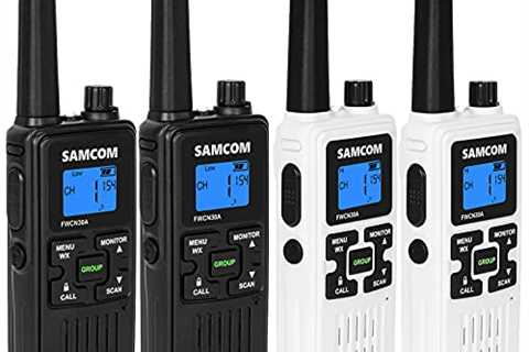 Walkie Talkies, SAMCOM FRS Walkie Talkies for Adults Long Range 4 Pack, Two-Way Radios with Group..