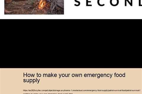 how to make your own emergency food supply