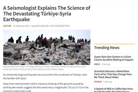 Aftermath of Magnitude 7.8 Earthquake in Southeastern Turkey and Northern Syria