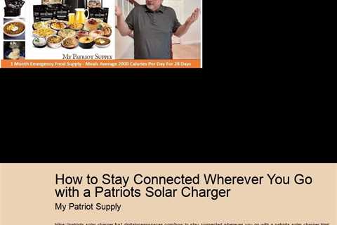 How to Stay Connected Wherever You Go with a Patriots Solar Charger