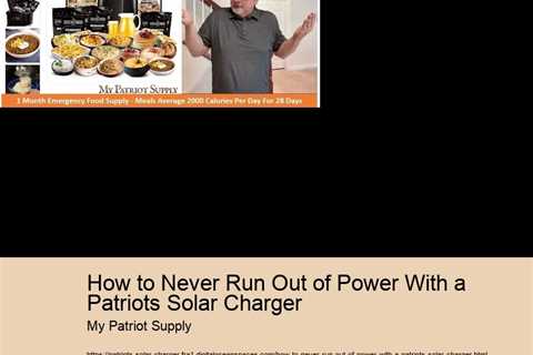 How to Never Run Out of Power With a Patriots Solar Charger