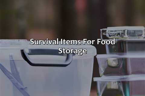 Survival Items For Food Storage