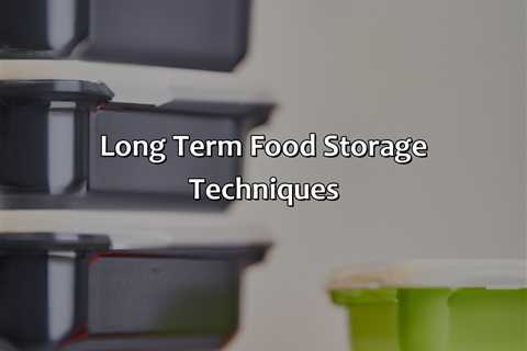 Long Term Food Storage Techniques