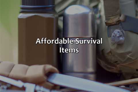 Affordable Survival Items