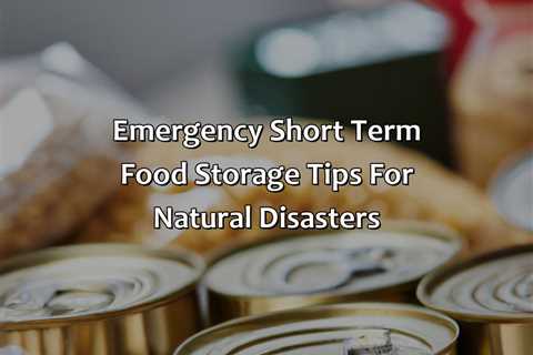 Emergency Short Term Food Storage Tips For Natural Disasters