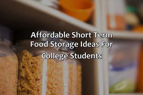 Affordable Short Term Food Storage Ideas For College Students