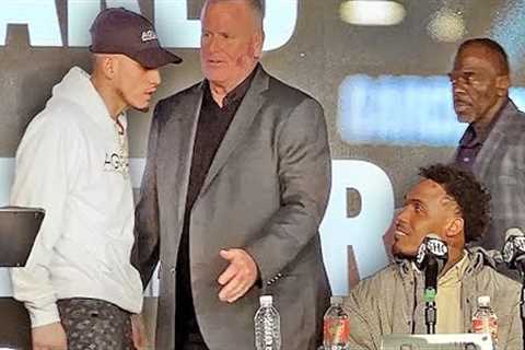 ANGRY Jose Benavidez CONFRONTS Jermall Charlo in heated verbal exchange at final press conference!