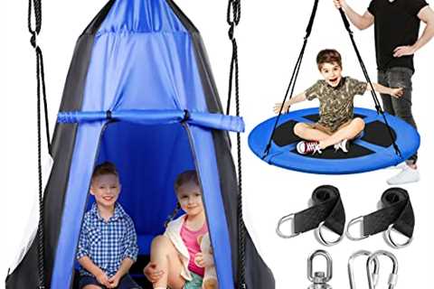 SereneLife 40”Hanging Tree Play Tent Hangout for Kids Indoor Outdoor Flying Saucer Floating..