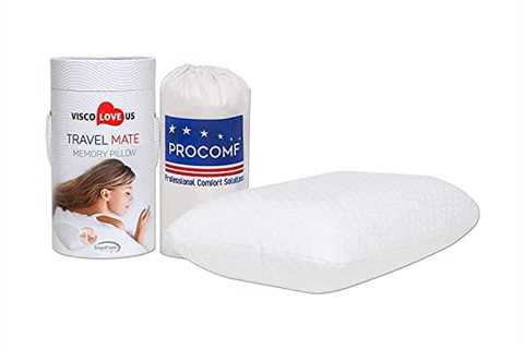 VISCO LOVE Travel & Camping Pillow for Adults & Baby - Comfortable Memory Foam Travel Small ..