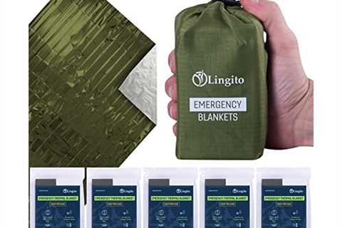 Lingito Survival Blanket, Emergency Blankets Camping, Hiking, Traveling, Heavy Duty Thermal Blanket,..