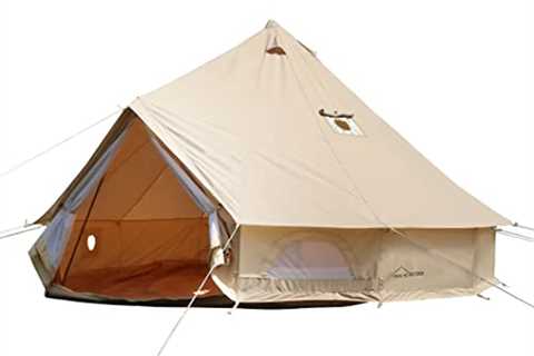 DANCHEL OUTDOOR B5 PRO 4 Season 6 Person Canvas Bell Tent with 2 Stove Jacks for Camping, Luxury..