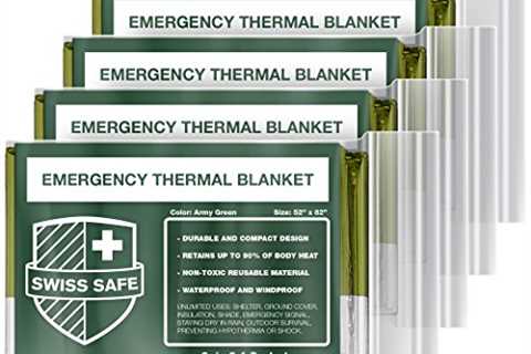 Swiss Safe Emergency Blankets for Survival Kit - Mylar Thermal Blankets - NASA-Designed Body Warmer ..