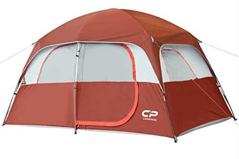 CAMPROS CP Tent-6-Person-Camping-Tents, 6 Person, Waterproof Windproof Family Tent with Top Rainfly,..