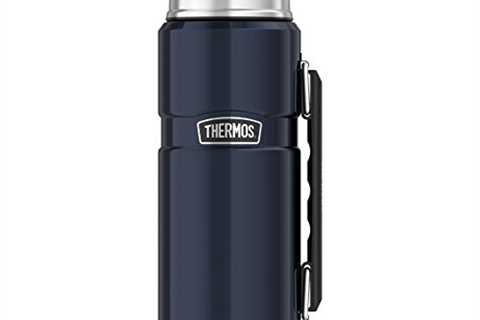 THERMOS Stainless King Vacuum-Insulated Beverage Bottle, 40 Ounce, Blue - The Camping Companion