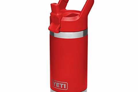 YETI Rambler Jr. 12 oz Kids Bottle, with Straw Cap, Canyon Red - The Camping Companion