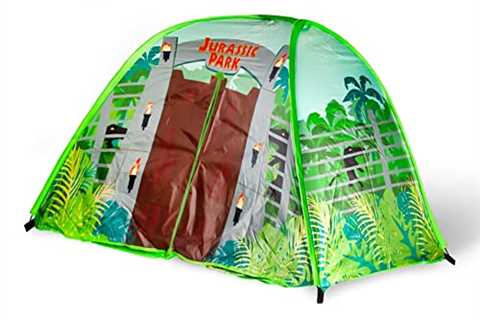 Jurassic Park Gates Indoor Bed Tent Pop-Up Canopy | 72 x 36 x 41 Inches - The Camping Companion