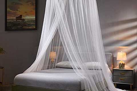 VISATOR Mosquito Net Bed Canopy for Girls,King Canopy Bed Curtains Queen Size from Ceiling,Dome..