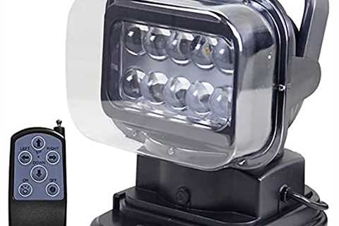 EIOUHENG 50W LED Spotlight LED Search Light 360 Degree LED Rotating Remote Control Work Light with..