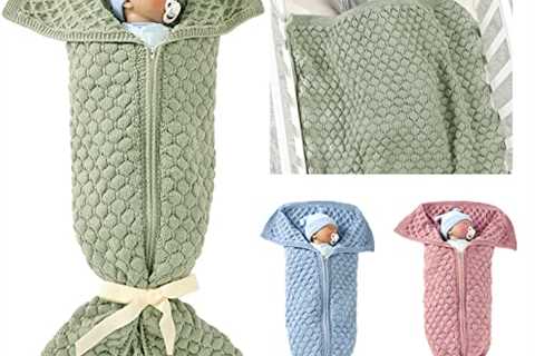 Newborn Baby Swaddle Blanket Stroller Wrap- Novelty Style Infant Knitted Wool Sleeping Bag Sack..