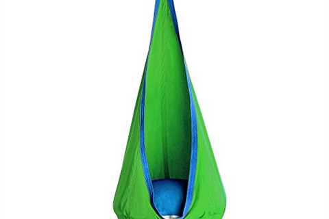 OUTREE Kids Hanging Seat Hammock, Cotton Child Swing Chair for Indoor and Outdoor use (Green and..