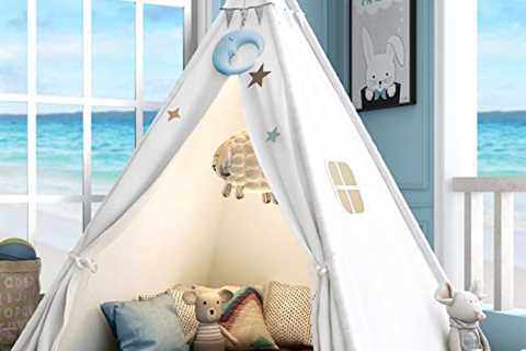 Sumerice Teepee Play Tent for Kids with Carry Case, Foldable Girls Playhouse Toy Tent, Gift for..