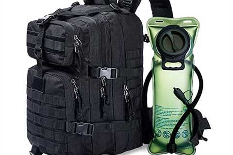 SHARKMOUTH 35L Tactical Hydration Backpack, Military Molle Pack Rucksack with 2.5L Water Bladder..