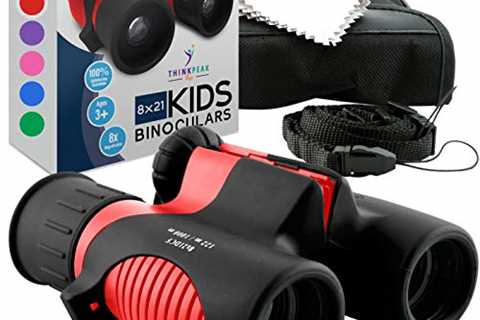THINKPEAK 8x21 Binoculars for Kids 8-12, Birthday Gifts for Boys and Girls, Red - The Camping..