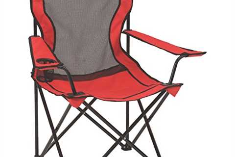 Coleman Broadband Mesh Quad Camping Chair, Cooling Mesh Back with Cup Holder, Adjustable Arm..