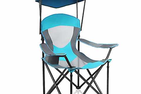 ALPHA CAMP Heavy Duty Canopy Lounge Chair Sunshade Hiking Travel Chair with Cup Holder Enamel Blue..